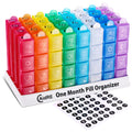 CAidRE Monthly Pill Organizer 4 Times A Day, One Month Pill Organizer, Monthly Pill Box Organizer with 32 Daily Compartments for