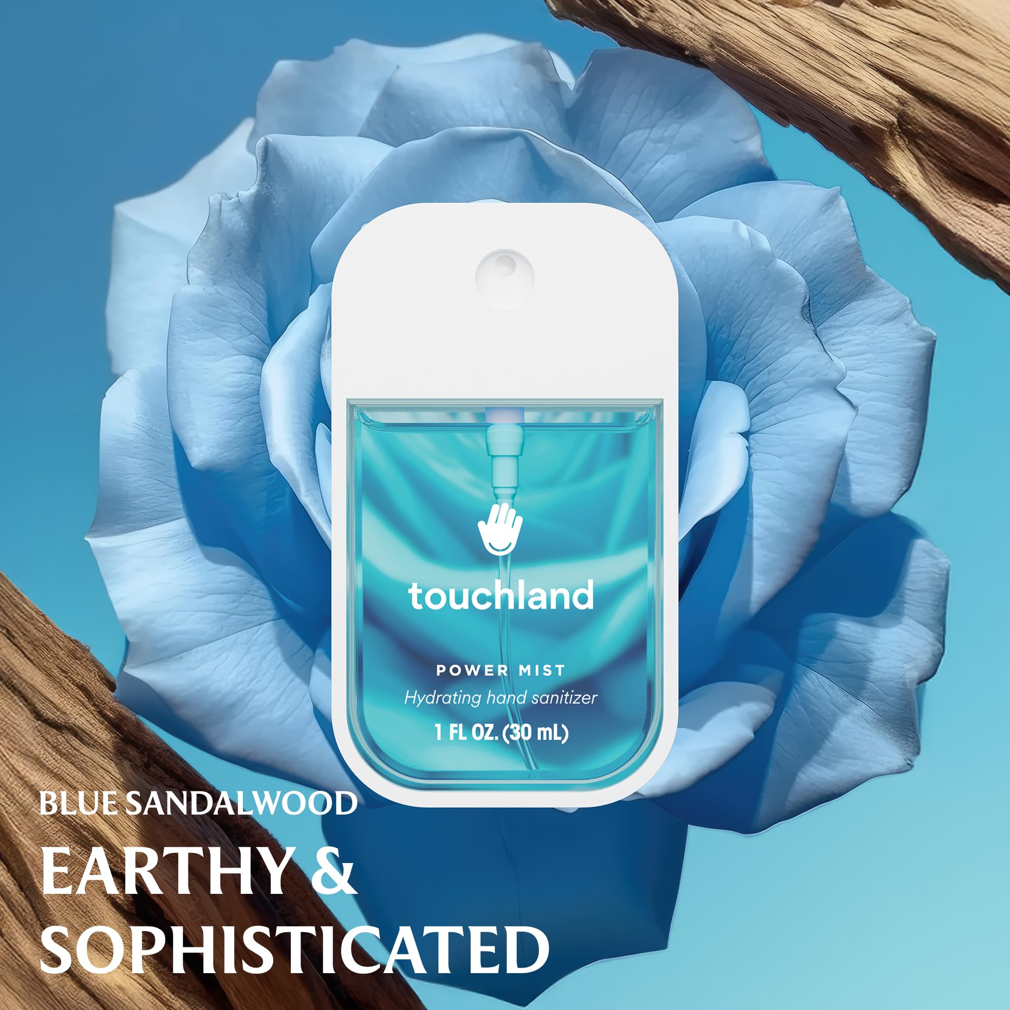 Touchland Power Mist Hydrating Hand Sanitizer Spray, TOP 5 Set (Applelicious, Sandalwood, Lavender, Berry, Citrus), 1 FL. OZ. Tr
