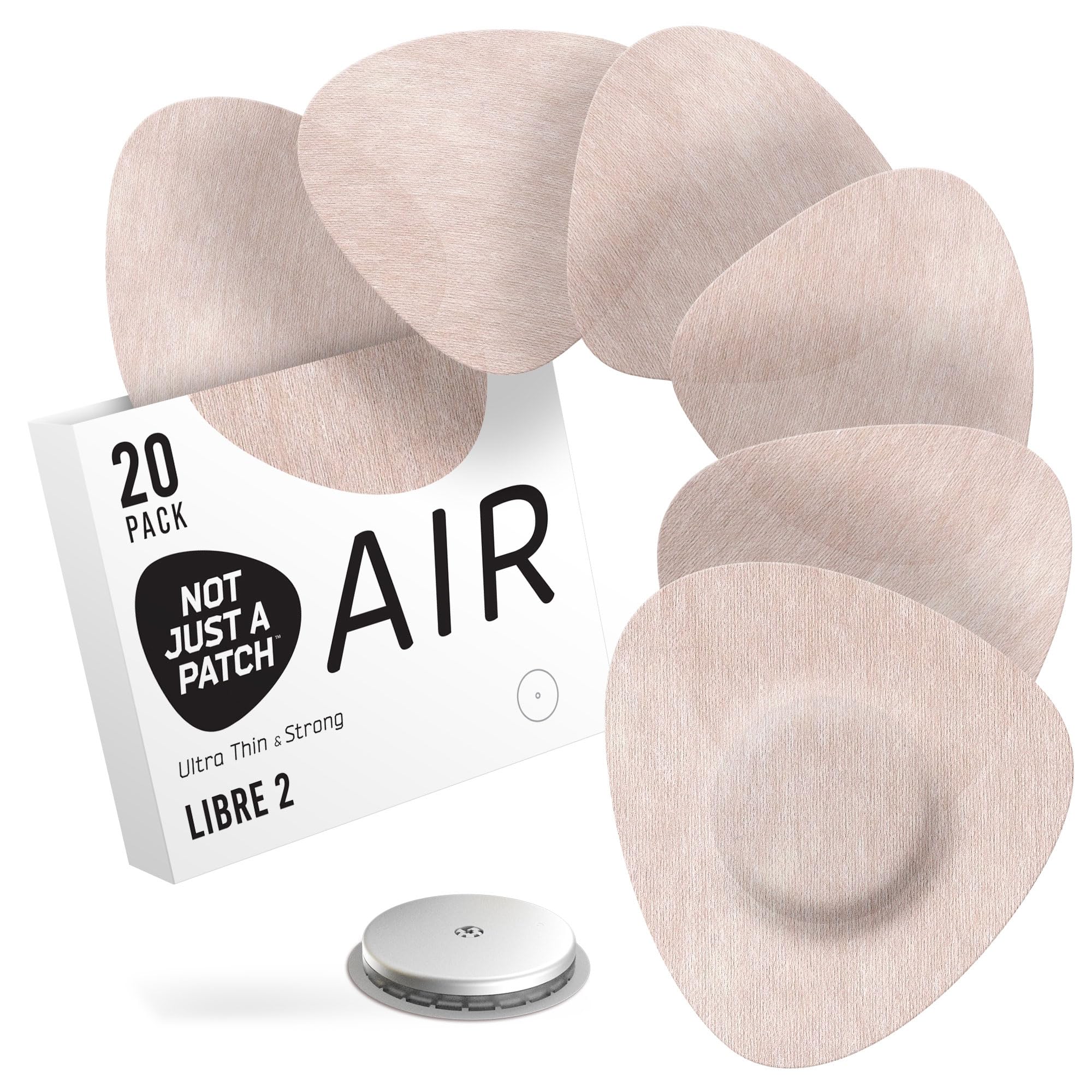Not Just A Patch Air Freestyle Libre 2 Covers (3 Pack) - Thin, Strong and Light, Ultra-Long 14 Day Adhesion - Durable Lingo CGM 