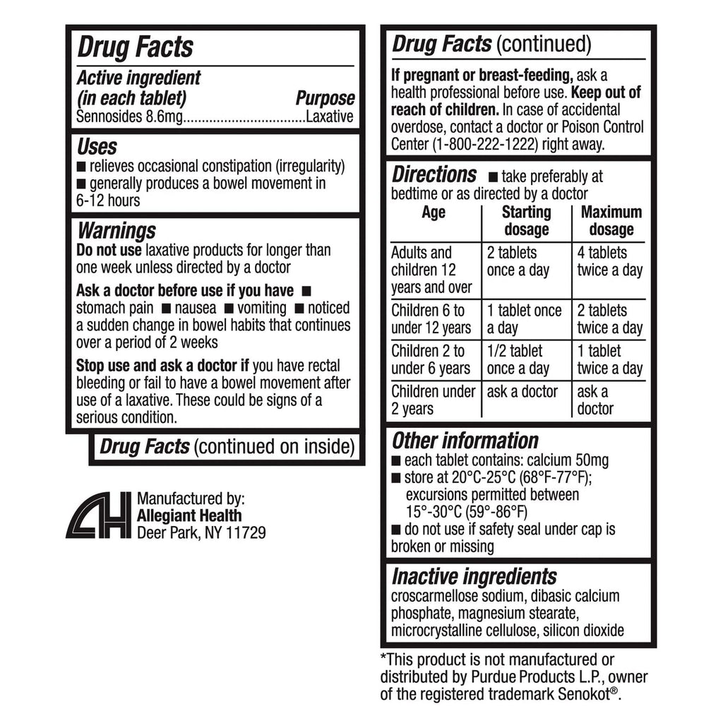 HealthA2Z Senna Laxative | 300 Count | Sennosides 8.6mg | Natural Vegetable | Laxative Ingredients | Overnight Relief | Bowel Mo