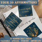 Faivykyd Cancer Zodiac Crystals Gifts Gifts for Women, 50 Daily Affirmation Cards & 6 Natural Healing Crystals, Healing Stones f