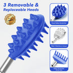 HEYAXA Telescoping Back Scratcher with 3Pcs Detachable Heads, Gifts for Christmas, Stocking Stuffers Birthday Gifts for Men, Wom