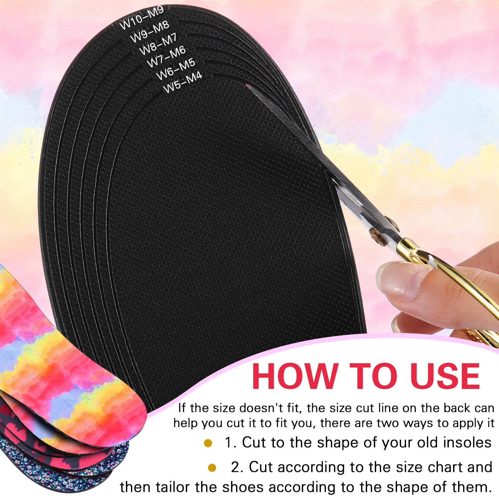Velmitten 3 Pairs No Show Socks Sockless Shoe Liner Washable Barefoot Shoe Insoles No Slipping Inserts(Novel Style)