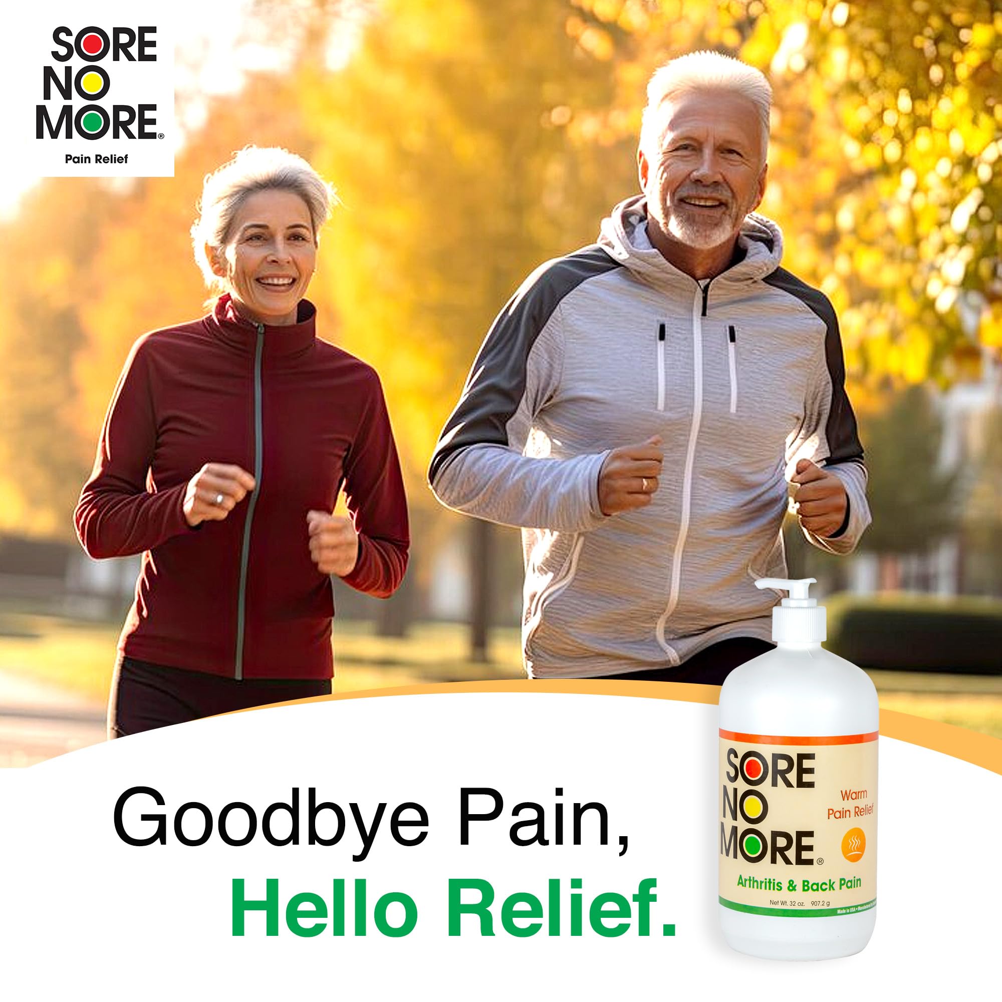Sore No More Warm Relieving Gel for Aches & Pains associated with Arthritis & Simple Backaches, Absorbs Quickly with a Refreshin