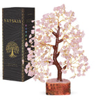 Rose Quarts - Rose Quartz Tree, Crystal Tree of Life, Good Luck Stones and Crystals, Home Decor Gifts, Gem Tree, Crystal Tree fo