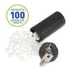 EZY DOSE Pill Box and Medicine, Vitamin Container, Safe for Money & Travel Items, Stainless Steel, 2 Keys with Lock, Large, Blac