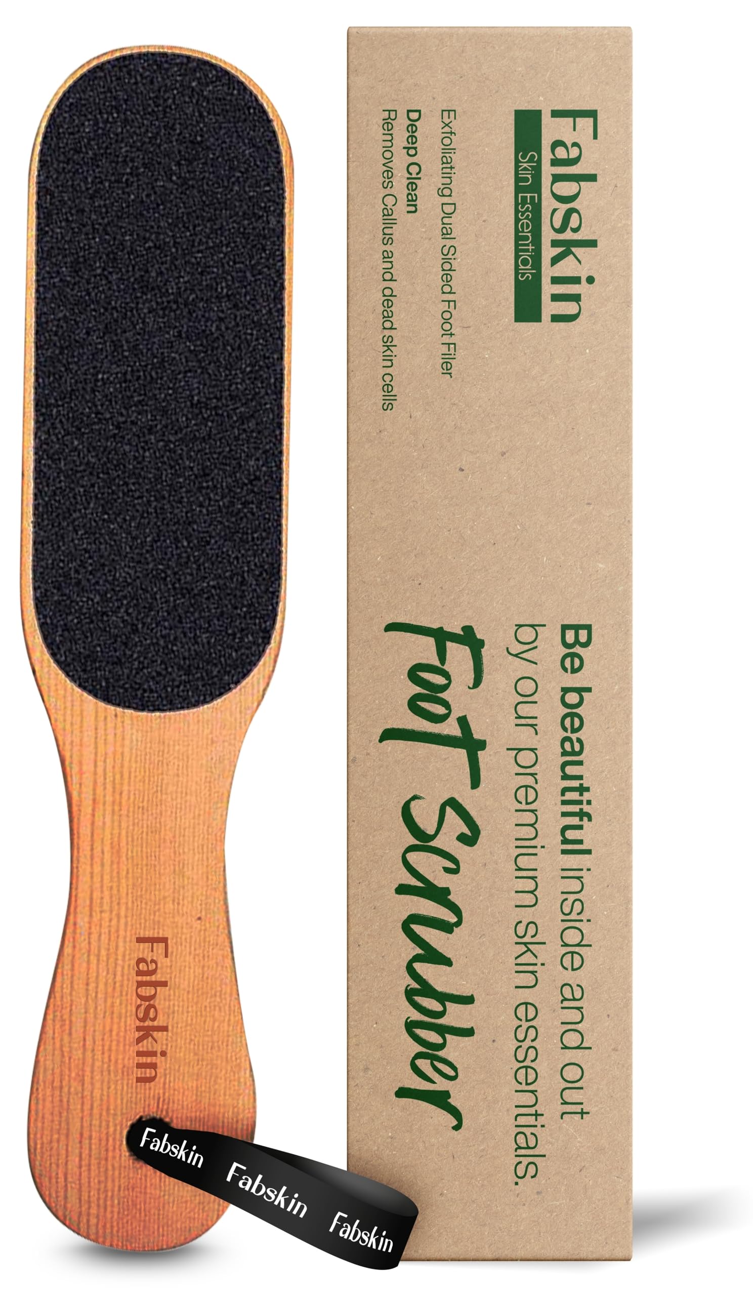 Fabskin Wooden Foot Scrubber For Dead Skin | Dual Sided Foot Filer | Callus Remover | Feet Scraper