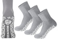 3 Pairs of Non-Skid Diabetic Cotton Quarter Socks with Non Binding Top (Grey, 10-13)