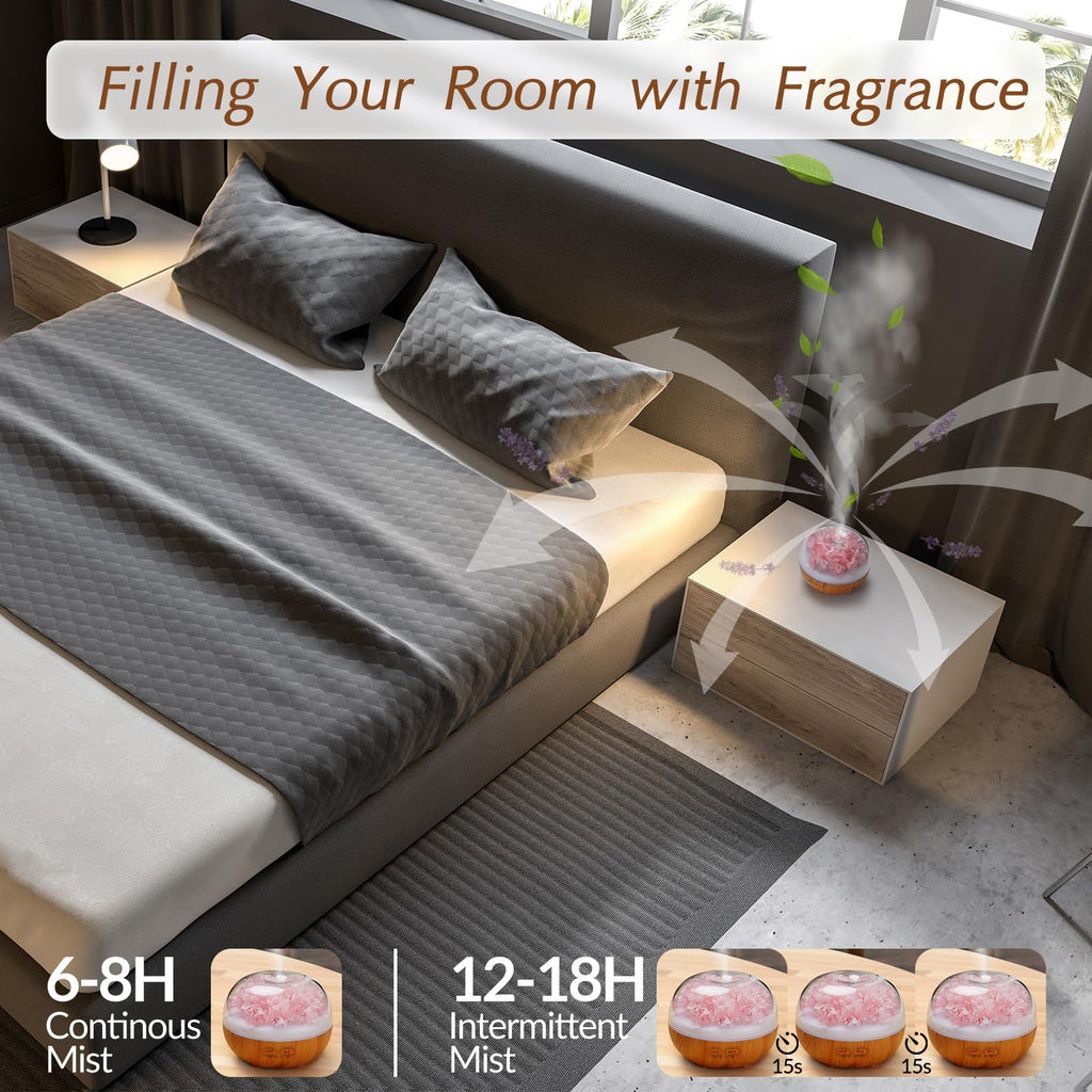 Aromatherapy Essential Oil Diffuser, 300ml Air Diffuser Humidifier with 7 LED Colors, Timer & Auto-Off for Home Bedroom Office (