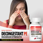 HealthA2Z Decongestant PE | Phenylephrine HCl 10 mg | Maximum Strength | Non-Drowsy Nasal & Sinus Congestion Relief Due to Cold