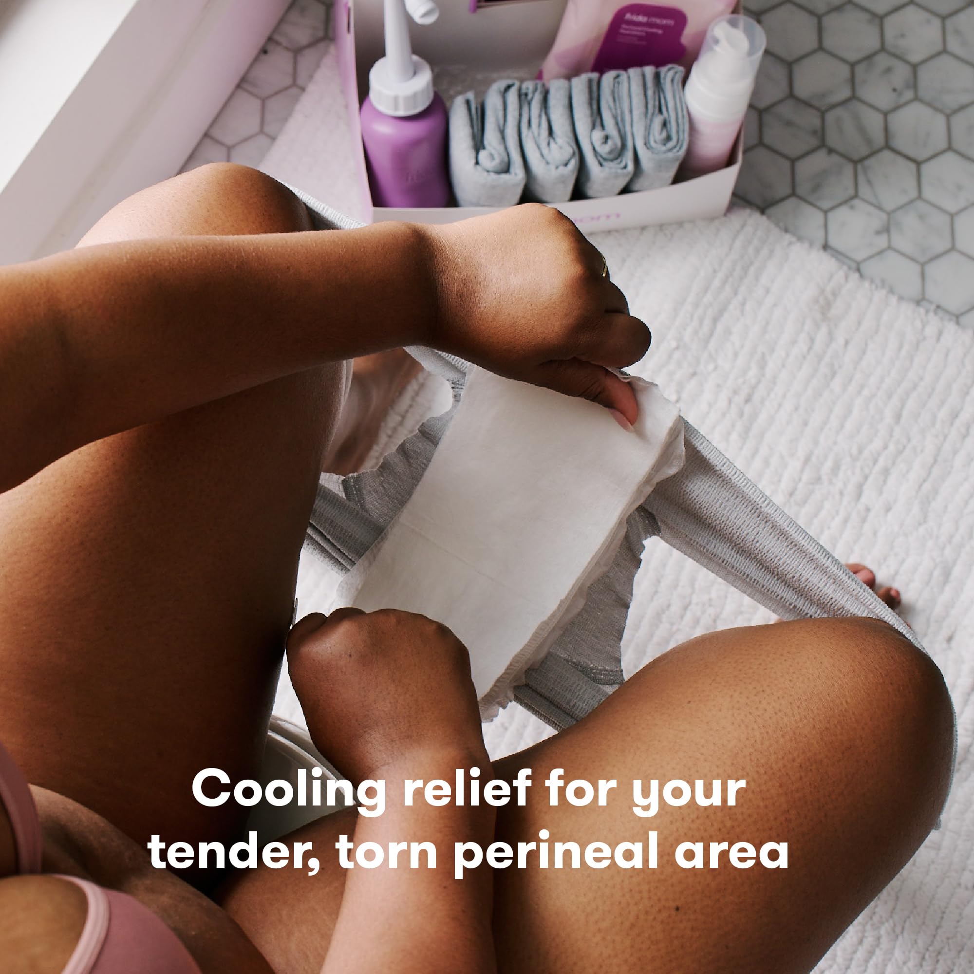 Frida Mom Witch Hazel Perineal Cooling Pad Liners for Postpartum Care, Hospital Bag Essentials for Pain Relief After Birth, Full
