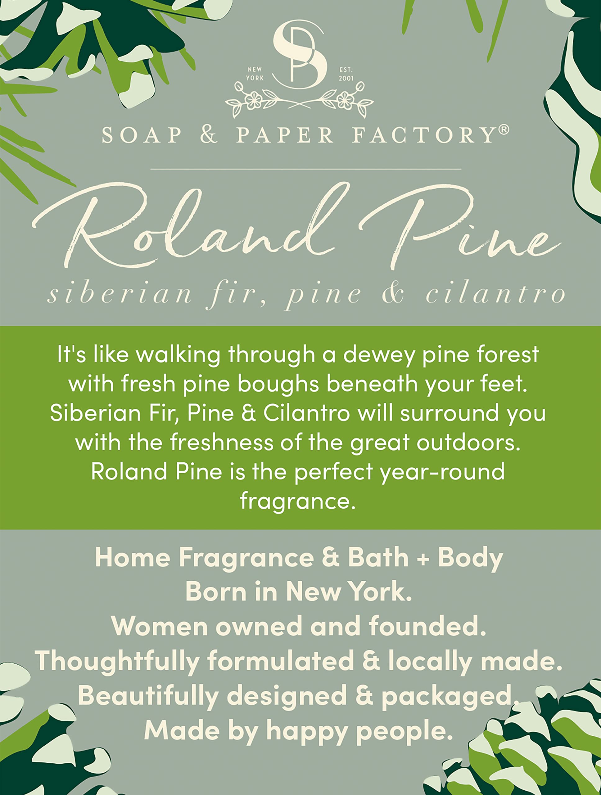 Soap & Paper Factory Roland Pine 3.65 Oz Reed Diffuser Oil Refill