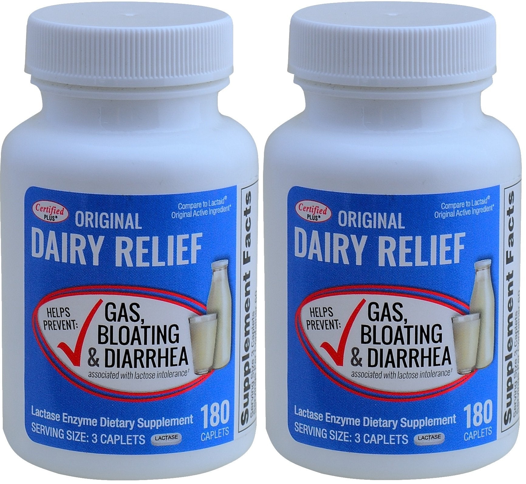 Lactase Enzyme 360 Caplets Generic Lactaid Original Strength