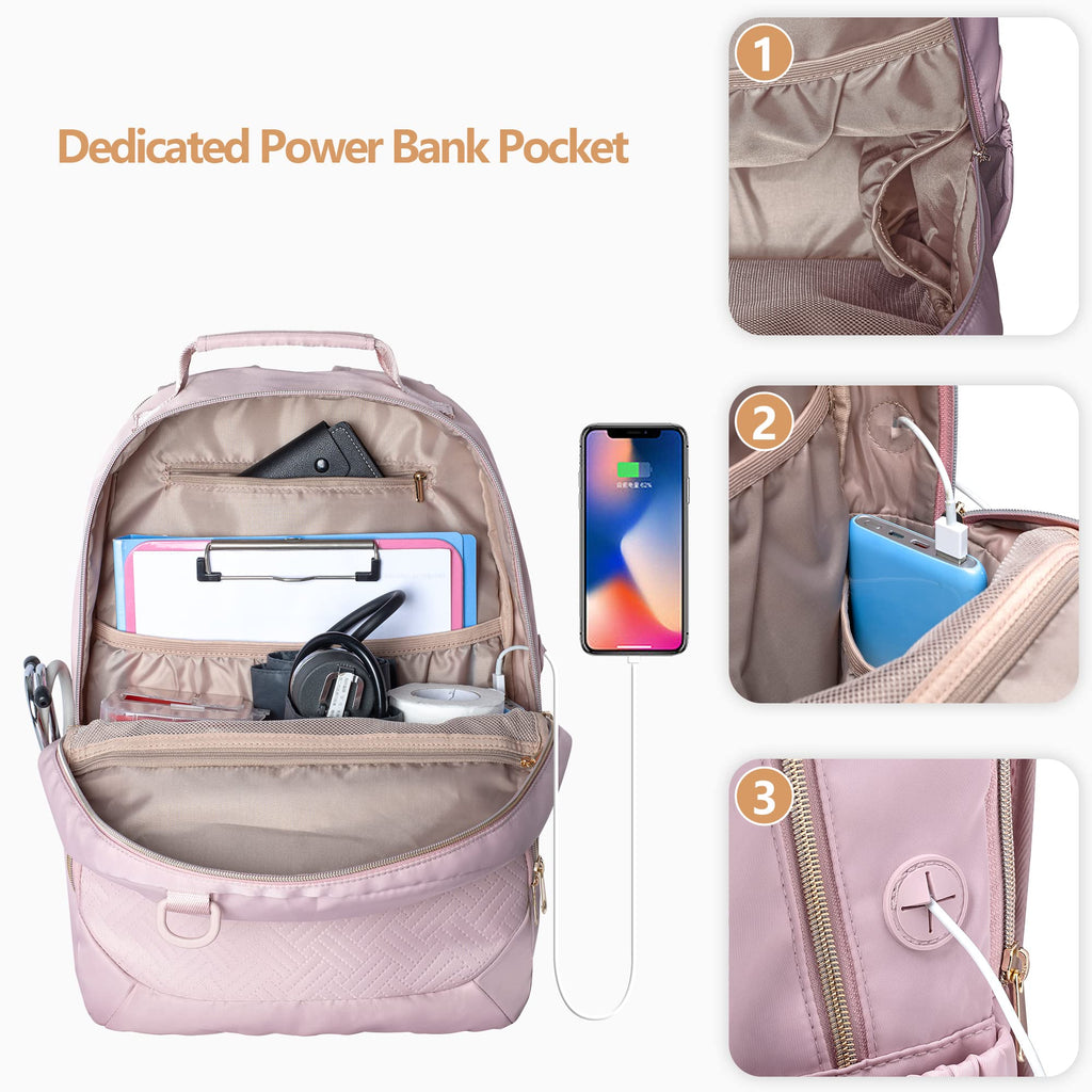 Fasrom Nurse Bag Backpack for Work Women with USB Charging Hole, Home Health Clinical Bag with Laptop Compartment for Nursing St