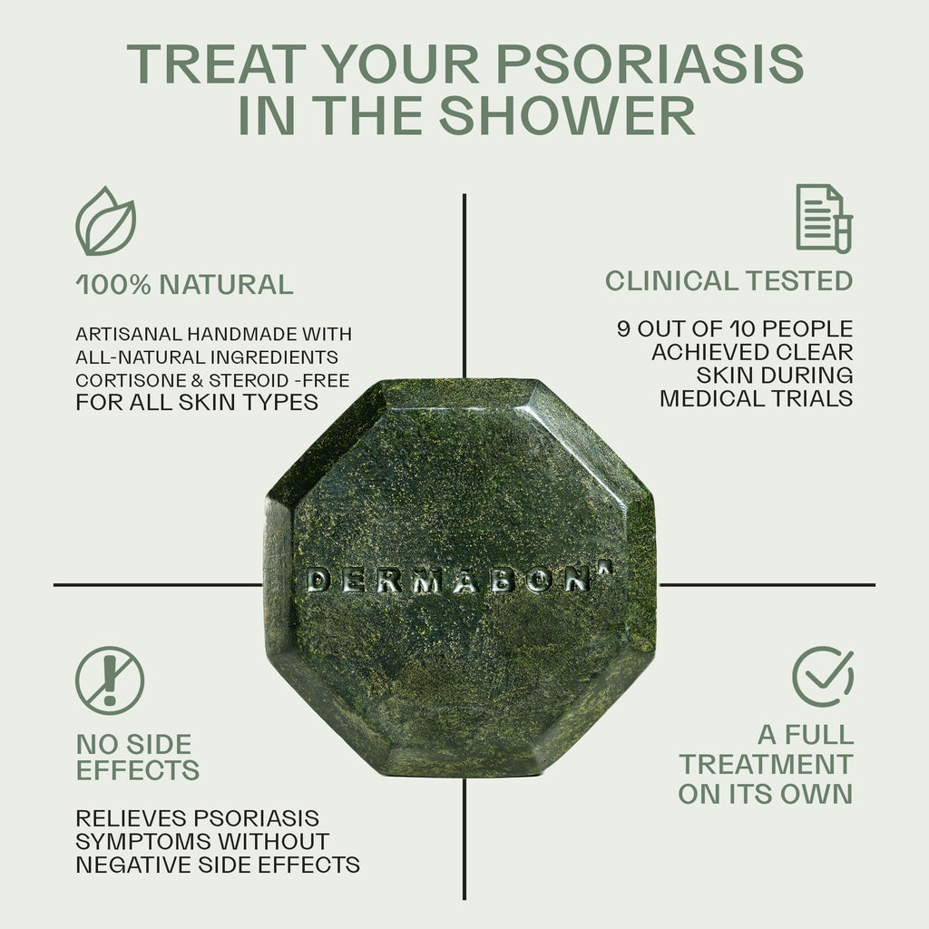 Dermabon 2% Coal Tar Psoriasis Body Wash & Eczema Bar Soap (3 Pack) | Control and Relieve Psoriasis, Eczema, Dermatitis, and Dan