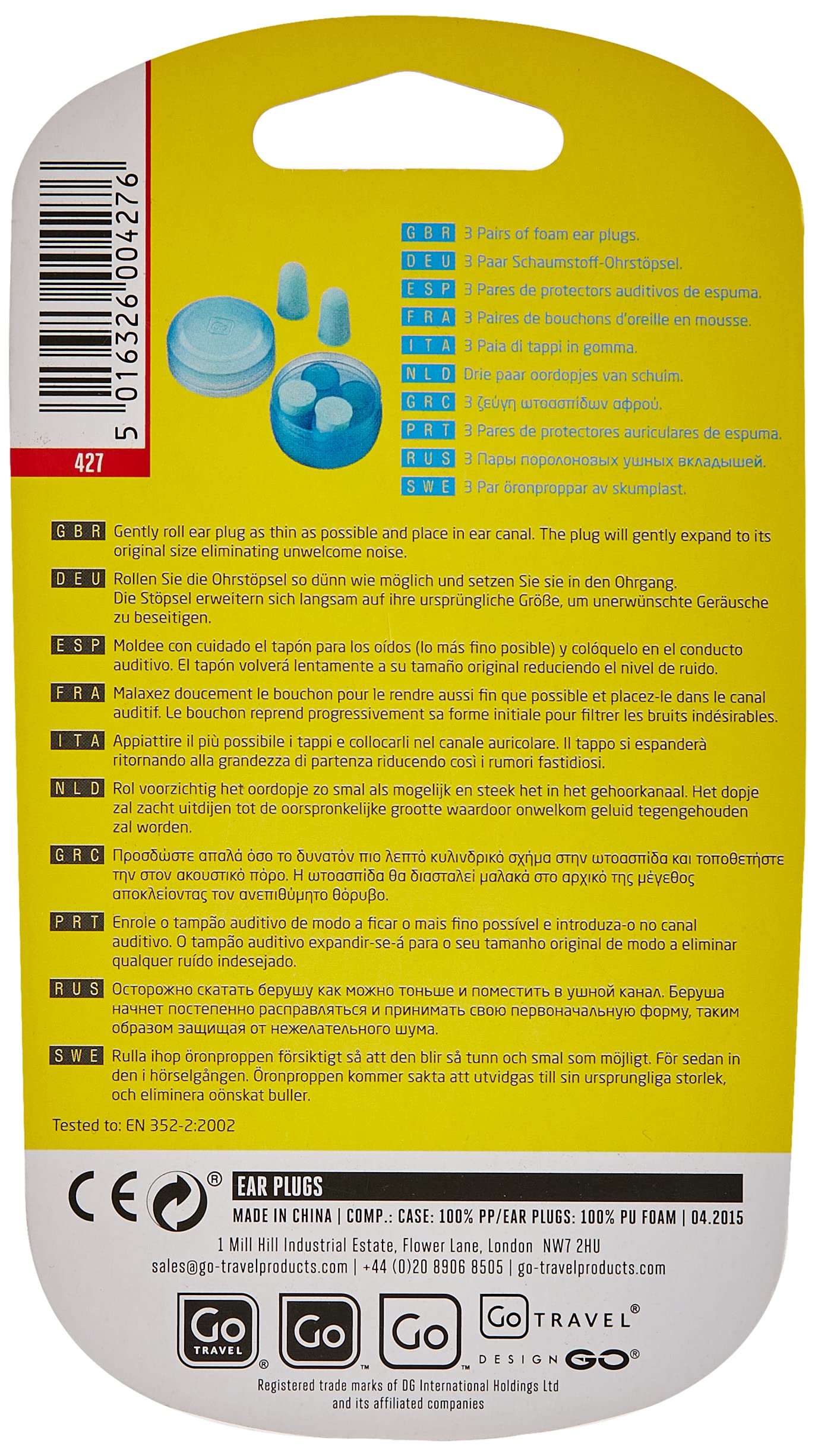 Travel Go Ear Plugs