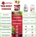 Beet Root Extract Capsules No Gluten, No Sugar, Vegan Capsules, High Concentrated Herbal Beet Root Extract.