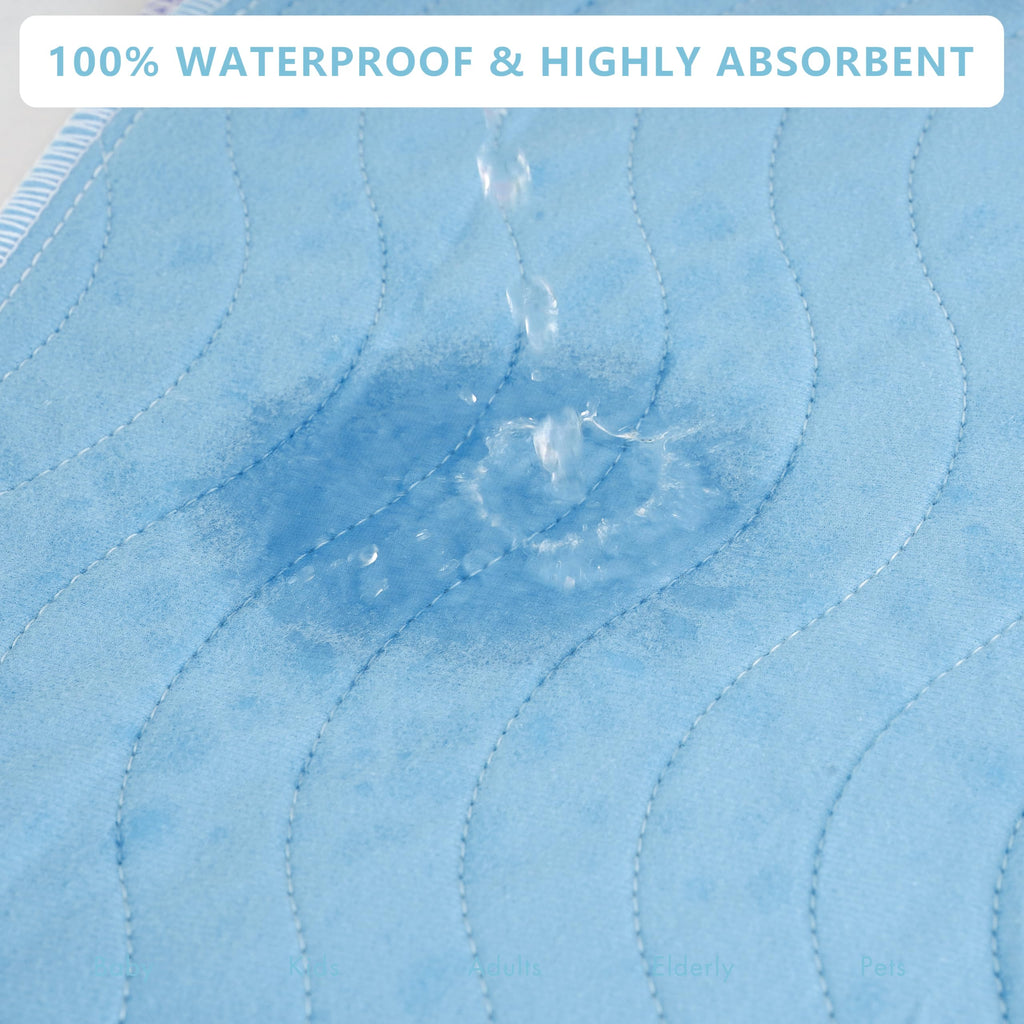 DAHAPYBOO Washable Underpads, 34x52 4 Pack Incontinence Bed Pads, Heavy Absorbency Reusable for Elderly, Kids, Adults and Pets,