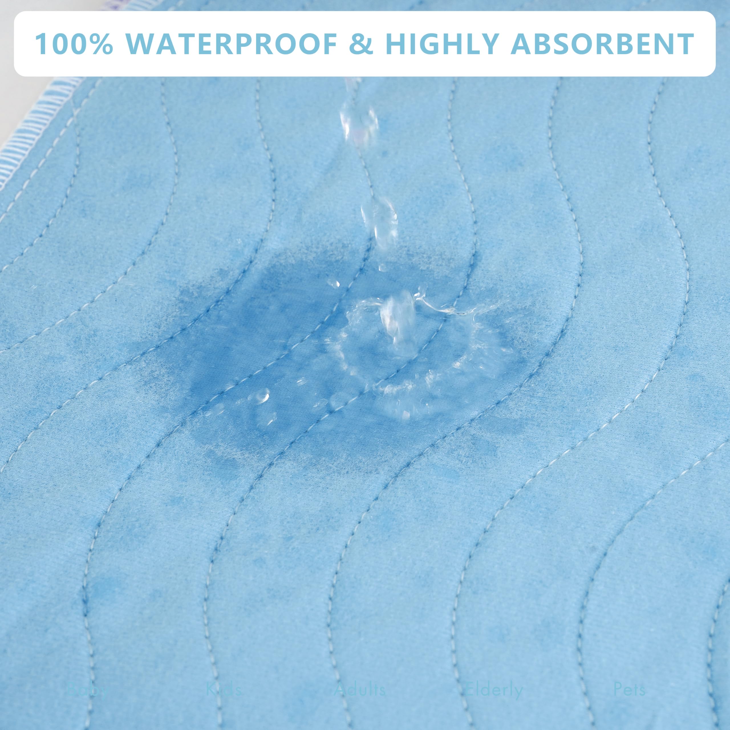 DAHAPYBOO Washable Underpads, 36x54 2 Pack Incontinence Bed Pads, Heavy Absorbency Reusable for Elderly, Kids, Adults and Pets,