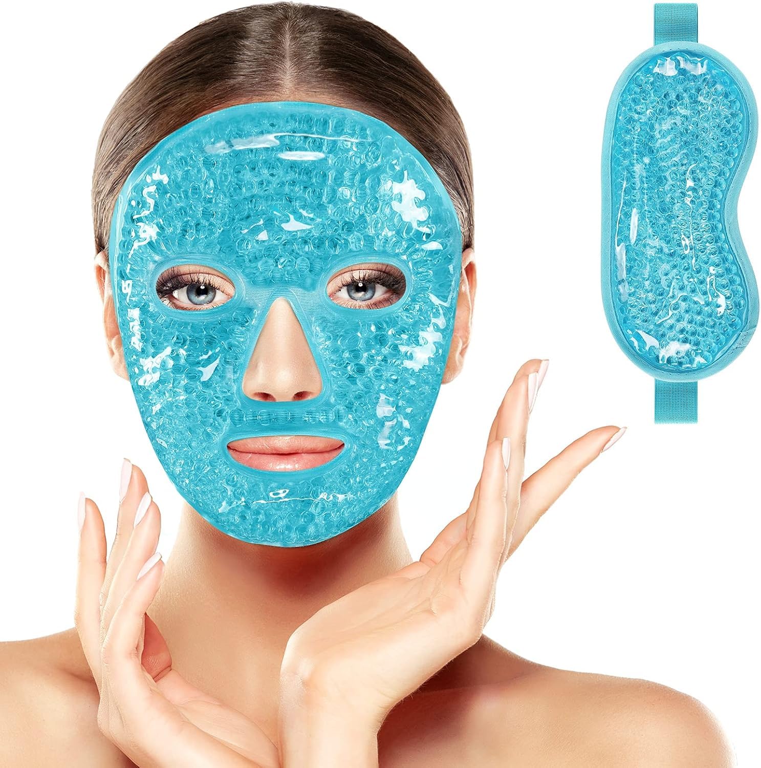 Manibam Impex Colding Ice Face Mask And Cooling Eye Mask For Puffy Eyes & Migraine Relief, Gel Eye Mask, Cool Face Masks For Dar