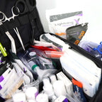 Lightning X Pre-Stocked EMS/EMT Trauma Kit w/Large First Responder Bag & 256 First Aid Medical Supplies - Black