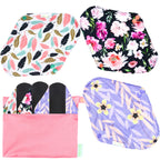 wegreeco Reusable Menstrual Pads - Reusable Sanitary Pads | Reusable Panty Liners | Soft Cloth Menstrual Pads - 6 Pack with 1 Cl