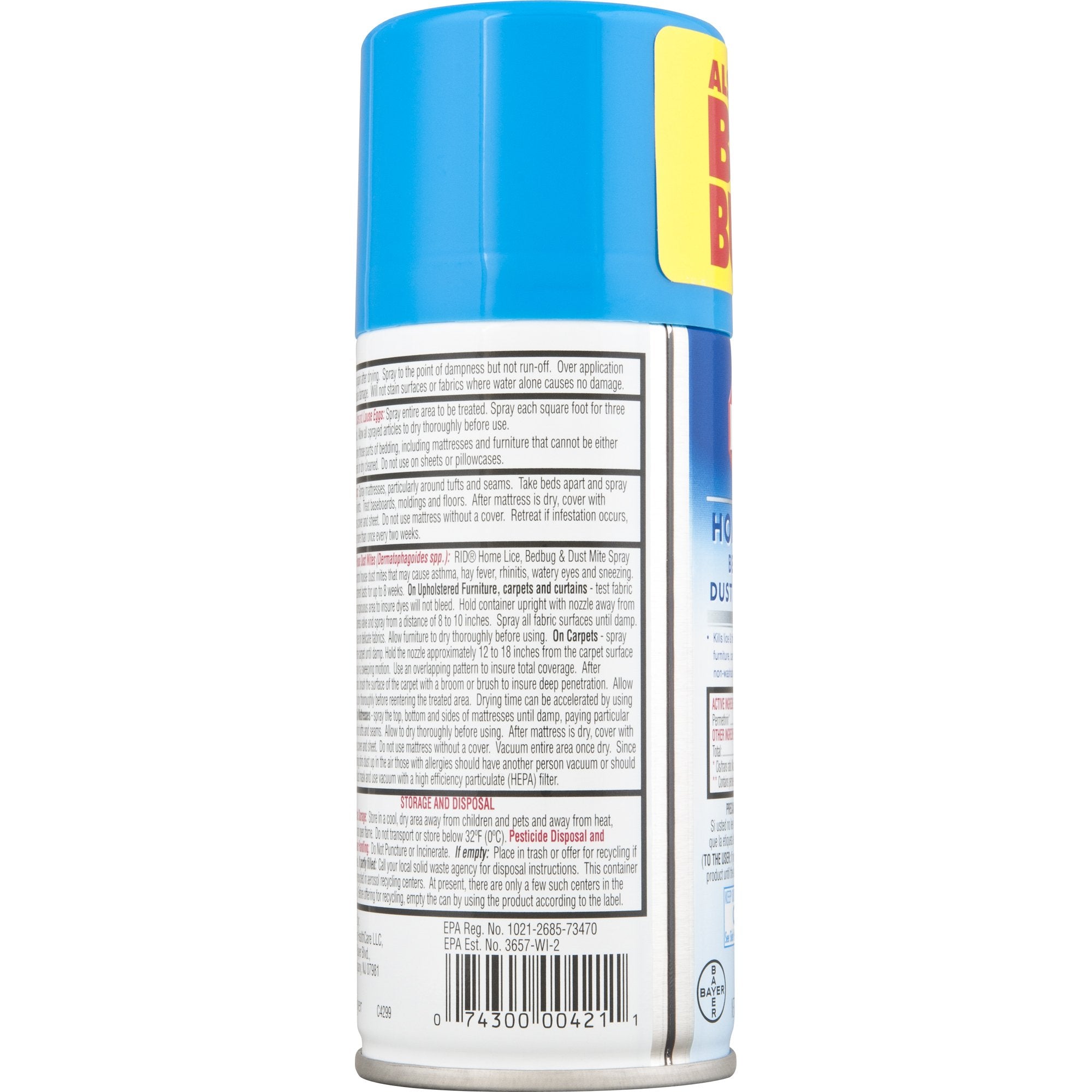 Rid Home Lice Bed Bug Dust Mite Spray Home Treatment Spray With Permethrin Kills Lice and Lice Eggs on Mattresses Furniture Car