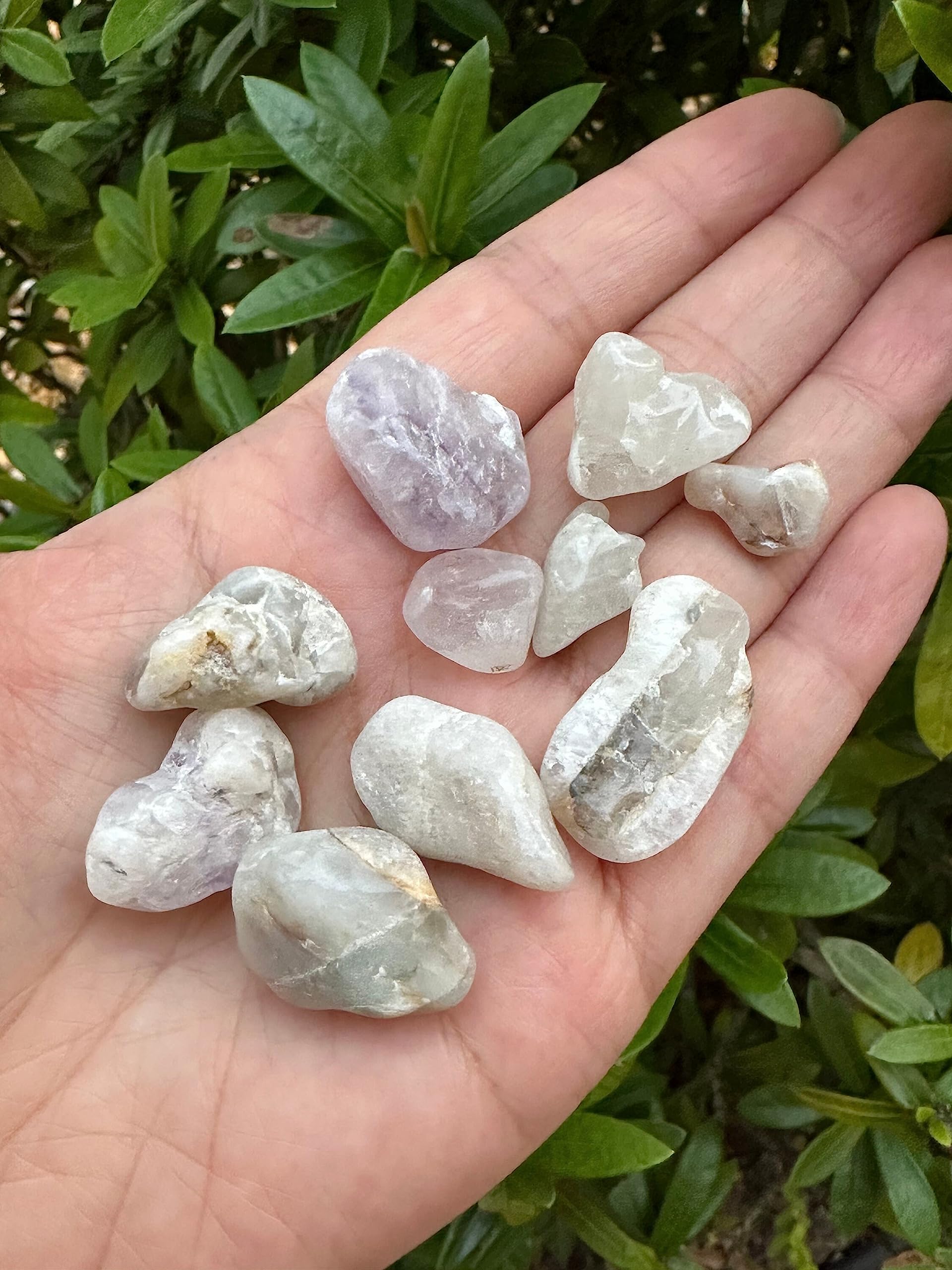 GAF TREASURES 2 oz Lot Natural Semi Tumbled Gemstone Chips, Crushed Mini Crystals, Undrilled Crystal Chips (Spirit Quartz)