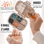 This Hippie Girl, ON-The-GO Vitamin and Pill Organizer, Travel Pill Box, Non-Plastic Wheat Grass Biodegradable Medicine Organize