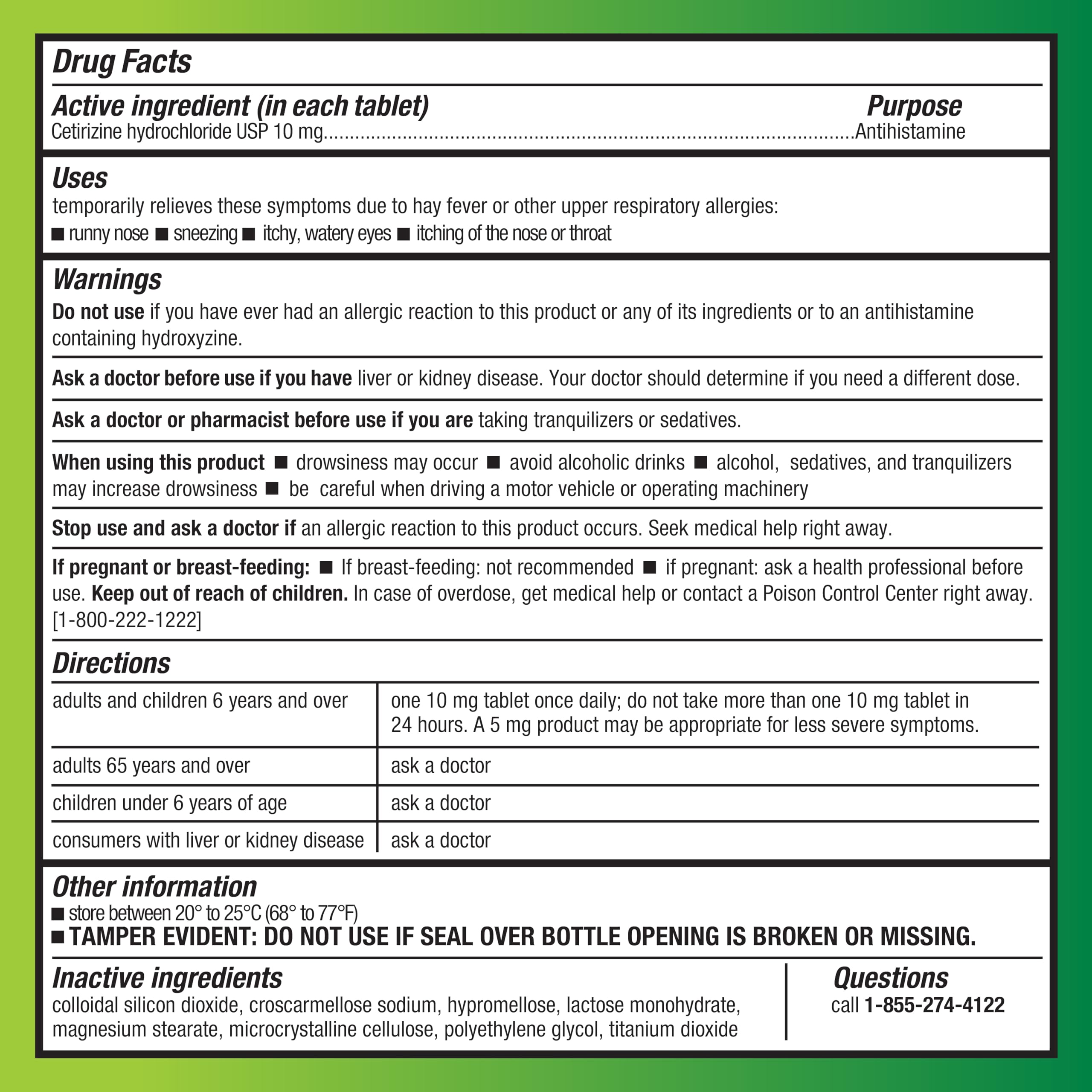 Amazon Basic Care All Day Allergy, Cetirizine Hydrochloride Tablets, 10 mg, Antihistamine, 30 Count (Packaging may vary)