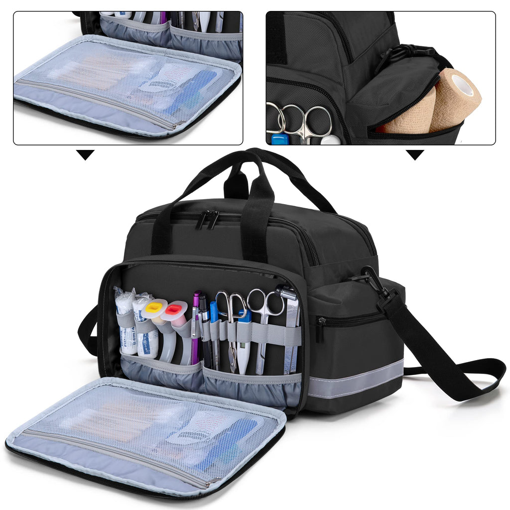 Trunab Home Health Nurse Bag Medical Bag Organizer with Handle and Shoulder Strap for Home Visit, Travel, Nursing Student