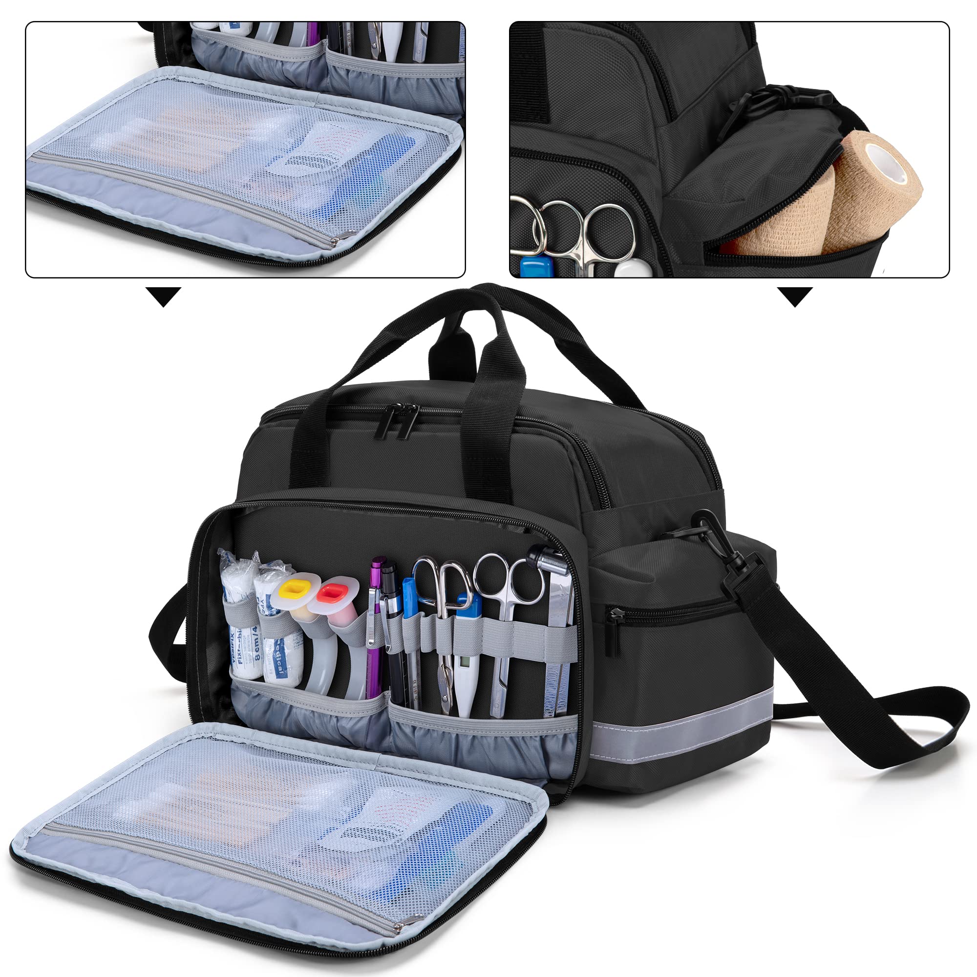 Trunab Home Health Nurse Bag Medical Bag Organizer with Handle and Shoulder Strap for Home Visit, Travel, Nursing Student