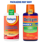 Delsym Max Strength Delsym Cough Plus Chest Congestion DM Liquid, Cherry Flavor, 6 fl. oz. Relieves Cough, Chest Congestion, and