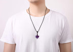 XIANNVXI Amethyst Healing Crystal Stone Necklace Pyramid Gemstone Pendant Necklaces Adjustable Rope Natural Reiki Quartz Jewelry