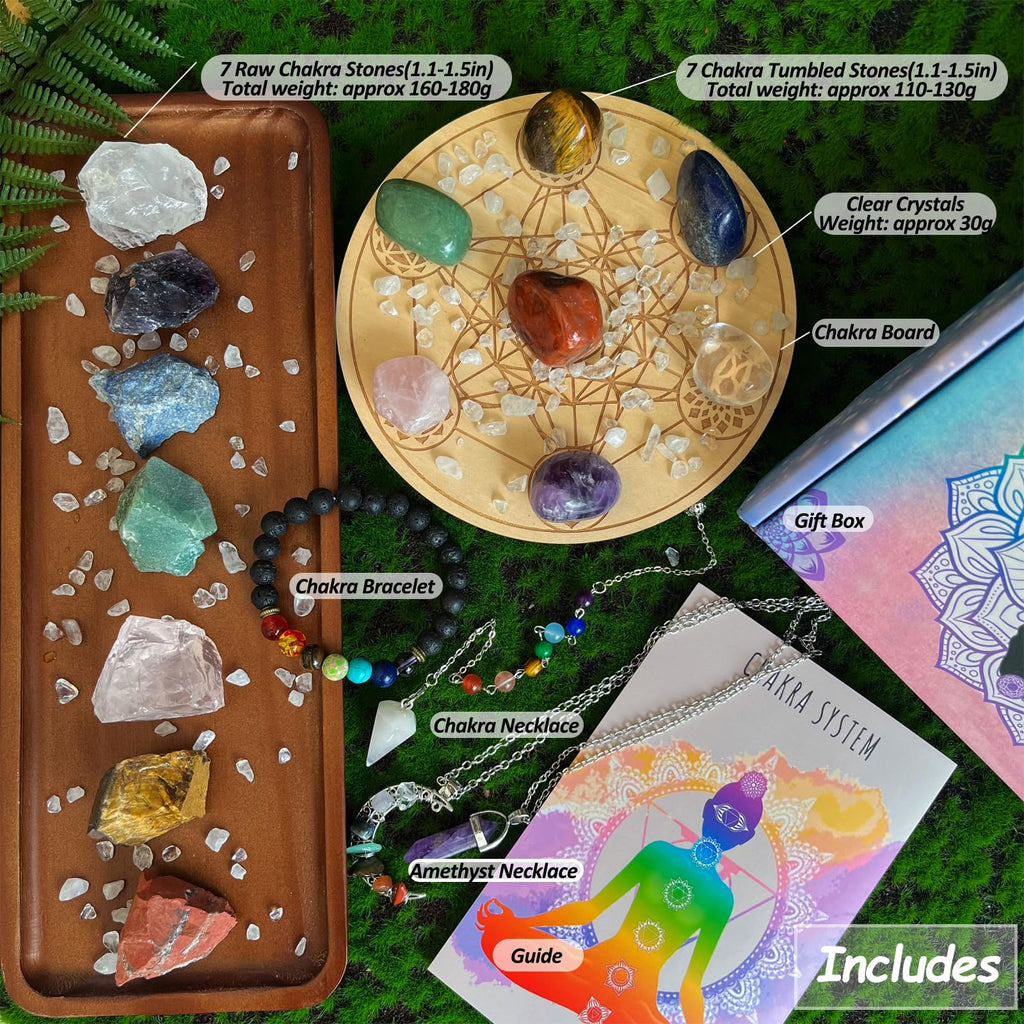 Crystals and Healing Stones, Christmas Gifts Healing Crystals Set, Natural Crystal for Beginners for Anxiety Relief, Meditation,