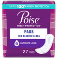 Poise Postpartum Incontinence Pads for Women, Ultimate Absorbency, Long, Original Design, 27 Count