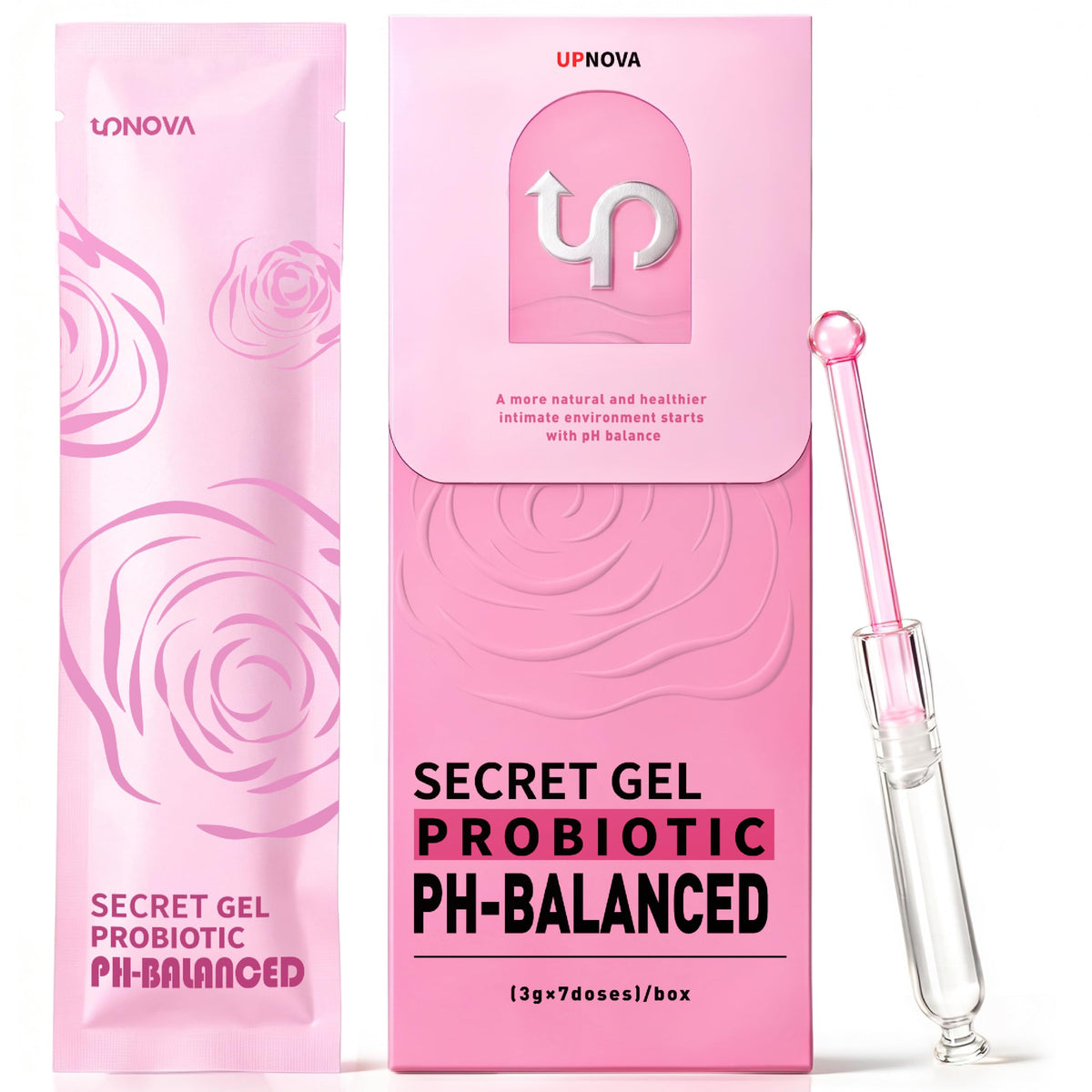 UPNOVA Intimate Care Gel, Vaginal Probiotics Applicator, pH Balance, Yeast Infection and BV Care, Dryness & Odor Relief, 1Box x 