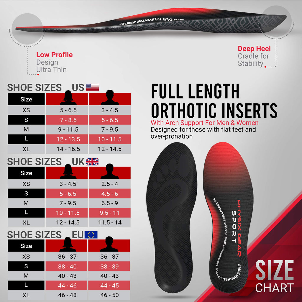 Physix Gear Orthotic Insoles for Men & Women - Arch Support Orthotics Insole, Orthopedic Insoles, Inserts for Men & Women, Foot