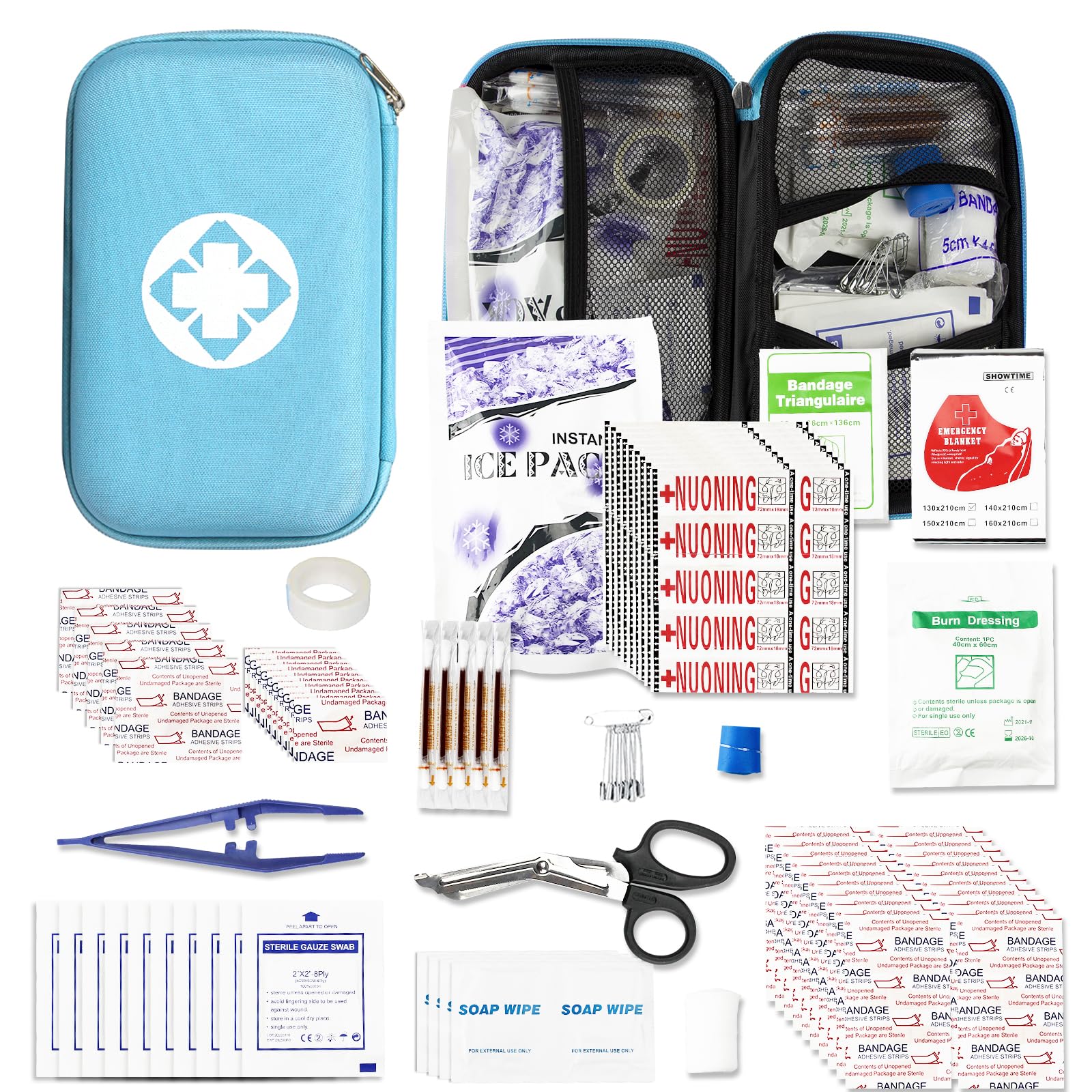 First-Aid Kit-Small Home-Car Emergency-Kit - 276PCS Indoor Supplies Camping Essentials Emergencies First Aid Set Refill Hiking A