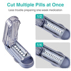 Fullicon Multiple Pill Cutter - Adjustable for Small Pills With Accurate Alignment, Stainless Steel Cutting Blade & Guard, Split
