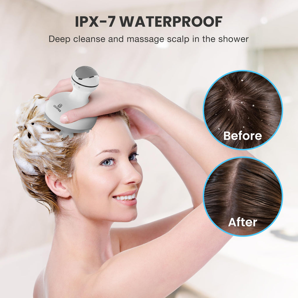COMFIER Cordless Scalp Massager Hair Growth,Electric Head Massager Scalp Stress Relax with 8 Massage Claws,Waterproof Hair Massa