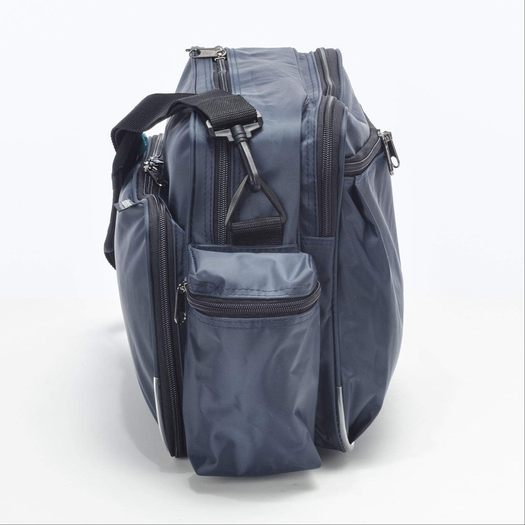 Hopkins Medical Products Original Home Health Shoulder Bag, 70D Waterproof Nylon, Fold-Down Compartment, Adjustable Straps, 14x1