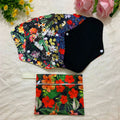 Regular Flow Women Daily Use Cloth Reusable Menstrual Pads Sets Including 1pc Mini Wet Bag and 6pcs Regular Flow Menstrual Mama 