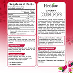 Herbion Naturals Cough Drops with Natural Cherry Flavor, Dietary Supplement, Soothes Cough, for Adults and Children Over 6 Years