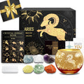 Aovila Aries Birthday Gifts for Women - Aries Candle Holder Crystals Birthstones Gifts Box Set - Zodiac Gifts Astrology Horoscop