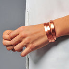 Earth Therapy - The Original 100% Pure Copper Minimalist Bracelet with Ultra Strength Magnets - 3 Cuff Value Set - Unisex - Adju