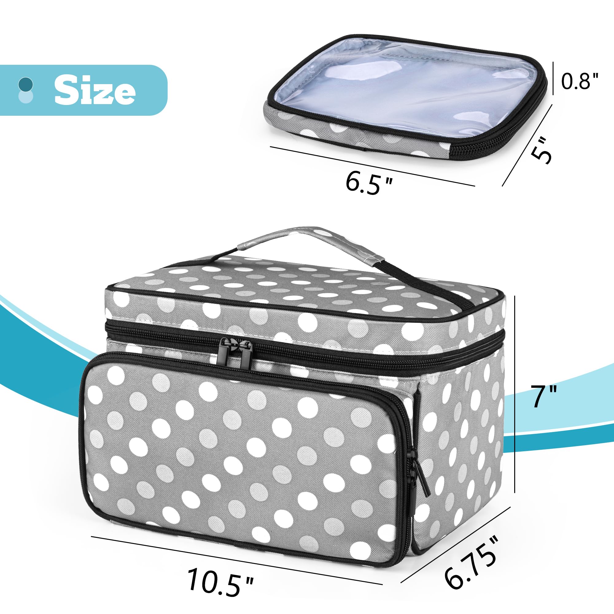 LUXJA Medicine Bag with 2 Detachable Clear Pouches, Pill Bottle Organizer with Detachable Dividers (Suitable for Home or Travel