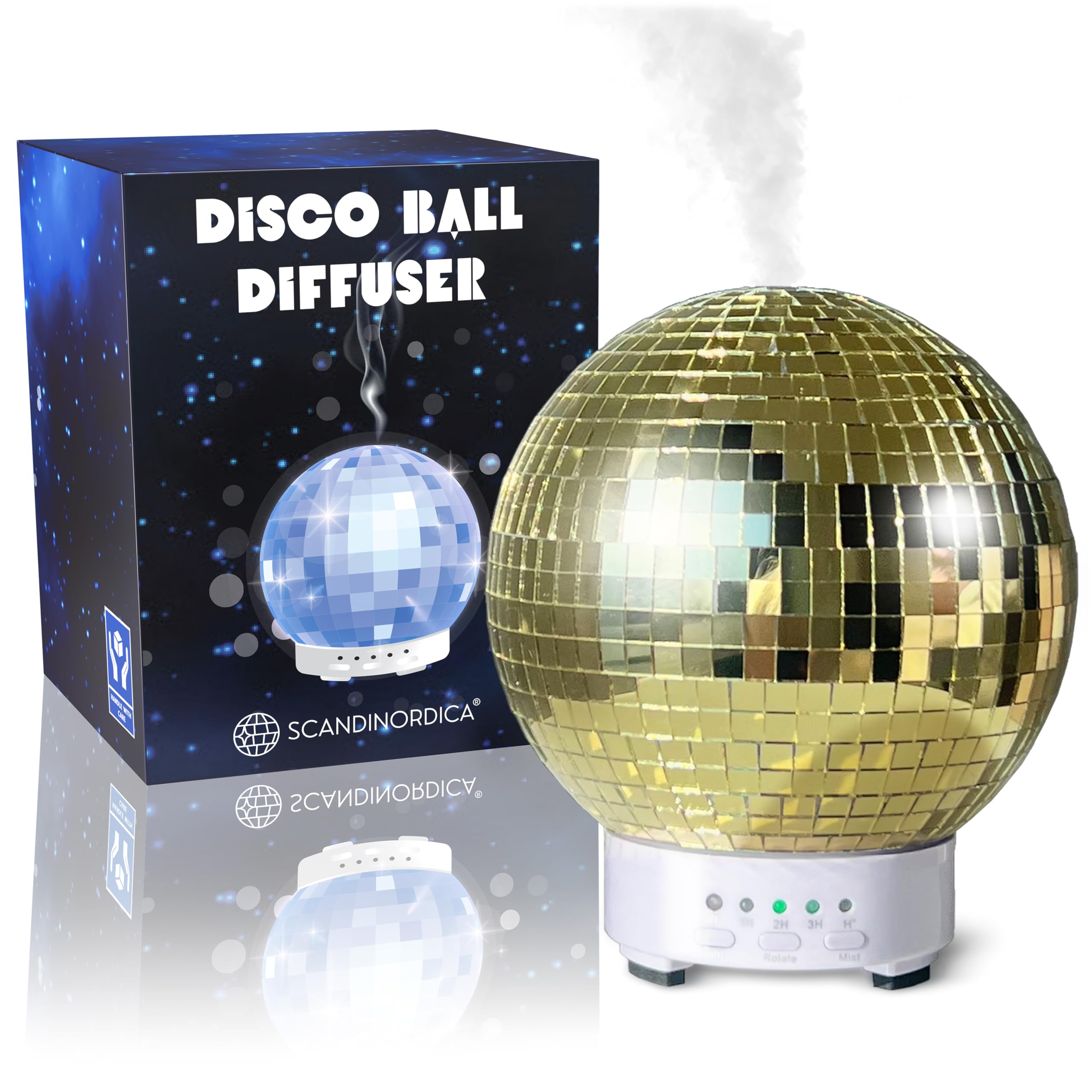 Disco Ball Diffuser Rotating - Essential Oil Diffuser with Whisper Quiet Operation, Cute Scent Diffusers for Home, Ball Decor, F
