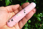 Zenergy Gems Charged 4 Rhodochrosite (with Rhodonite & Manganese Freckles) Crystal Massage Wand (Healing Energy/Emotional Healer