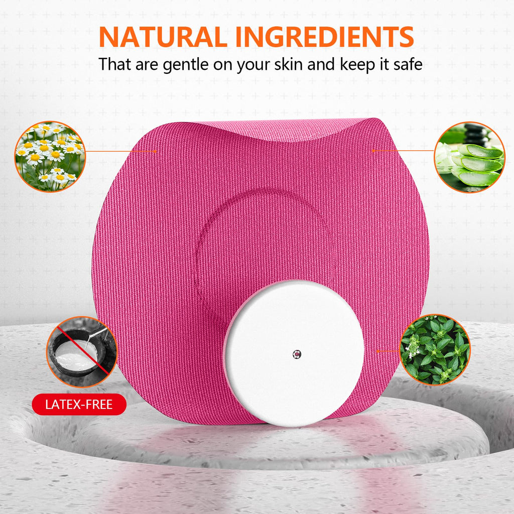 Adhesive Patches for Freestyle Libre 3 - 20pcs Sensor Covers, Waterproof, Sweatproof CGM Protector, Lasts for 14 Days (Hot Pink,